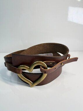 American Eagle Genuine Leather Belt – Rare Heart Buckle Design - L